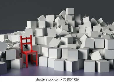 Hoarding Disorder Illustration 3d White Boxes Stock Illustration 701054926