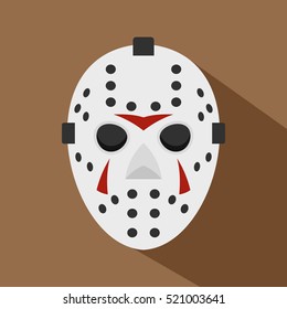 Hockey mask icon. Flat illustration of hockey mask  icon for web design