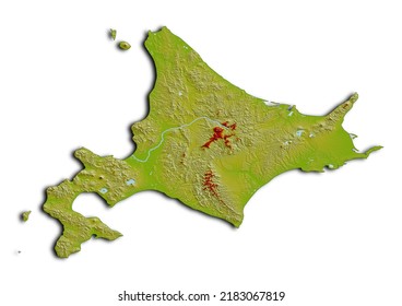 Hokkaido Japan Map Shaded Relief Map Stock Illustration 2183067819 ...