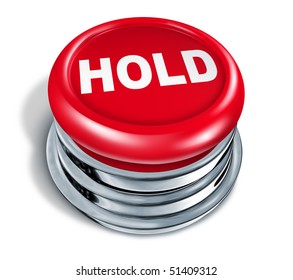 Hold Button Isolated On White Background