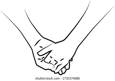 Holding Hand Outline Stroke Simple Stock Illustration 1735374080 ...