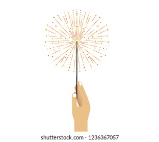 holding a sparkle firework