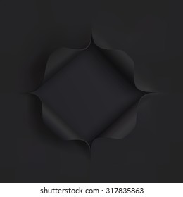 Hole In Black Paper. Template For Your Presentations