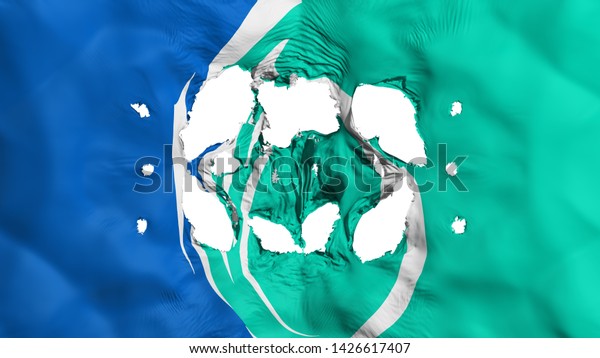Holes in Ottawa, capital of Canada flag, white\
background, 3d\
rendering