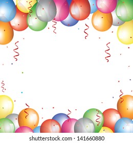 Holiday Background With Baloon Border