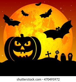 Halloween Party Poster Design Night Background Stock Vector (Royalty ...