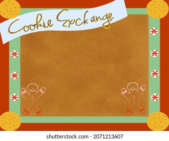 Holiday Cookie Exchange Invitation Illustration Background 