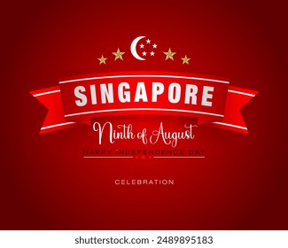 Holiday design, background with handwriting texts for Ninth of August, Singapore Independence day, celebration; Vector illustration. - Powered by Shutterstock