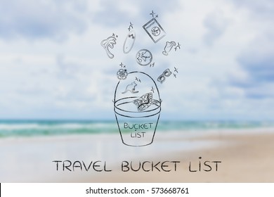 Holiday Planning: Bucket List And Travel Icons