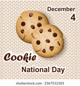 Holidays. December 4 Cookie National Day poster. Art illustration - Powered by Shutterstock