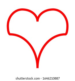 Hollow heart symbol on white background