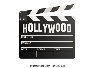 Hollywood Clapper Board Isolated On White Stock Illustration 361554635 ...