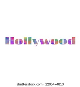 Hollywood Text Colorful Design Typography