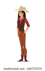 Hollywood Western Movie Shooting Process Flat Vector Illustration. Actor Cartoon Character. Tv Series Filming Scene. Female Star At Work Isolated Drawing. Raster Copy