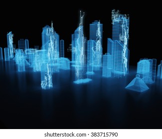 Hologram Futuristic Interface City