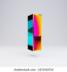 Holographic Letter Uppercase Isolated On White Stock Illustration ...