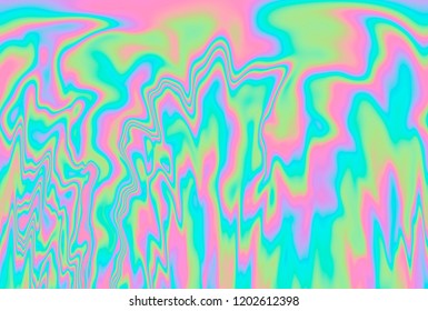 Holographic rainbow stains, iridescent colorful psychedelic texture in pastel / neon color design. Consept illustration of altered state of consciousness.