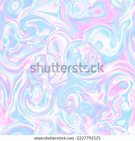 Holographic seamless pattern. The effect of flowing iridescent liquid. Psychedelic effect. Fairy tale unicorn trend background. 90s fashion.	