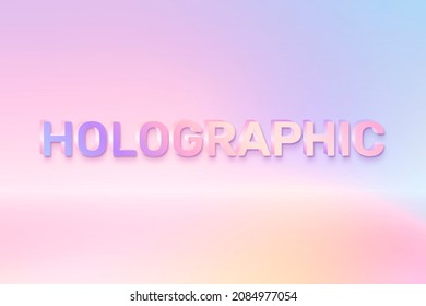 Holographic In Word In Colorful Text Style