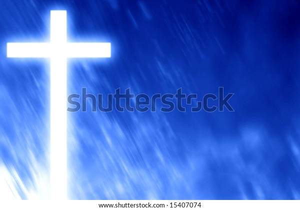 Holy Cross On Bright Blue Background Stock Illustration 15407074