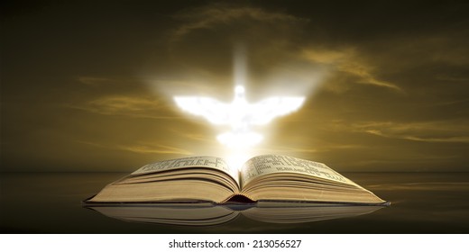 The Holy Spirit Appears Over The Bible