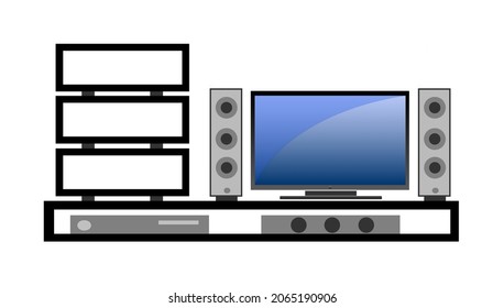 Home Cinema Icon, Flat Style