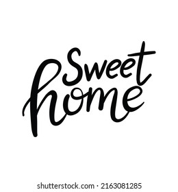 Home Lettering Typography Poster Handmade Lettering Stock Illustration 