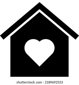 Home Love Icon With House Shape