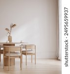 Home mock up, cozy modern dining room interior background, 3d render