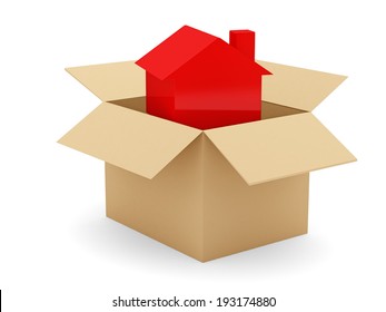 Home in moving box 