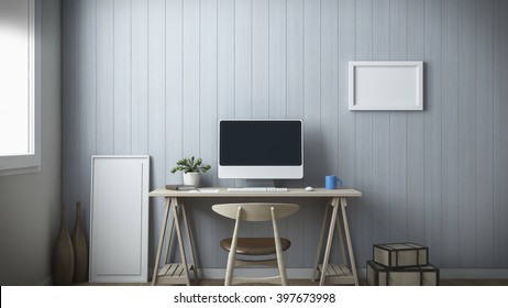 home office;interior; Living Room; Decor; Domestic Room; Modern; rendering;