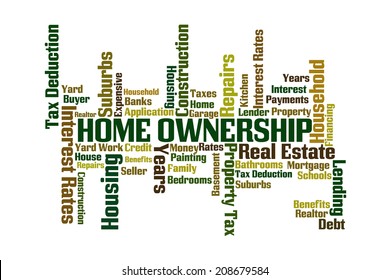 Home Ownership word cloud on white background