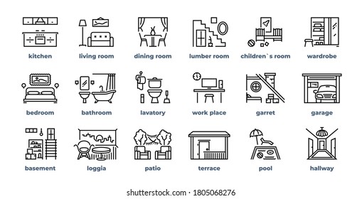 Home Room Icons High Res Stock Images Shutterstock