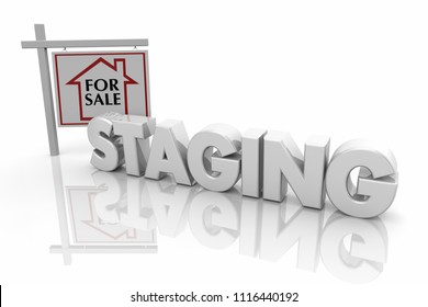Home Staging House for Sale Open House Service 3d Render Illustration