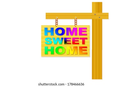 Home Sweet Home  Sign Board With Post