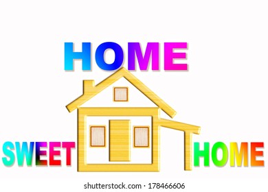 Home Sweet Home Words With House Icon Design