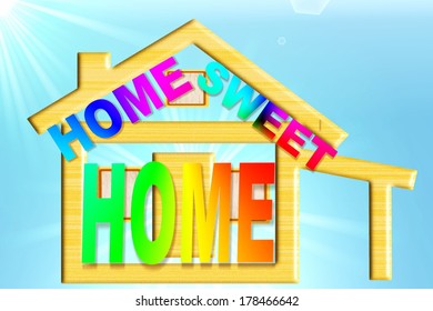 Home Sweet Home Words With House Icon Design