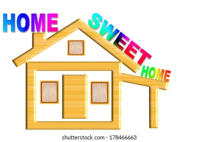 Home Sweet Home Words With House Icon Design