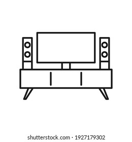 Home Theater System Icon. TV Set Symbol.