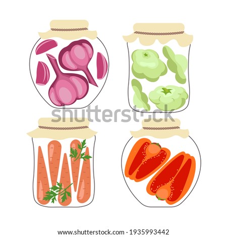 Similar – Image, Stock Photo Glasses with pickled vegetables and fruit