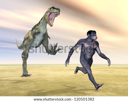 Homo Habilis - Human Evolution Computer generated 3D illustration
