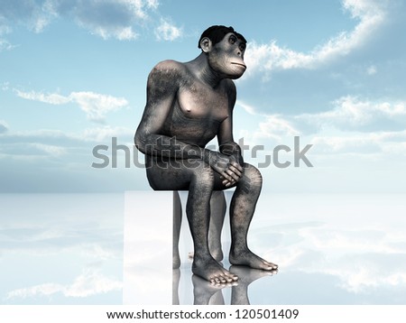 Homo Habilis - Human Evolution Computer generated 3D illustration