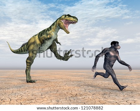 Homo Habilis - Human Evolution Computer generated 3D illustration