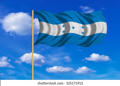 Honduran National Official Flag Republic Honduras Stock Illustration