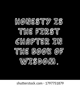 Honesty Is The First Chapter In The Book Of Wisdom Typography Quotes Design