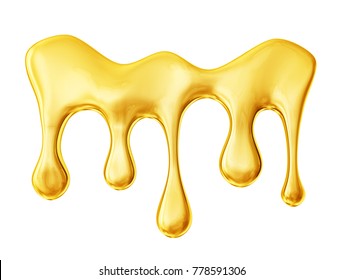 honey dripping isolated on a white. 3d illustration
