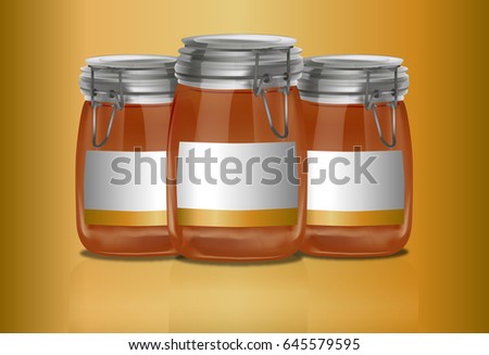 honey jar mock template branding logo stock illustration 645579595
