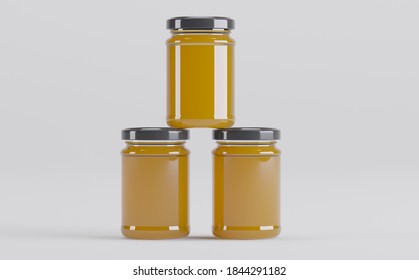 Honey Jar Mockup 3D Illustration