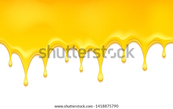 蜂蜜かレモンのゼリーのしずく 蜂蜜が落ちるイラスト シームレスな水平背景 のイラスト素材
