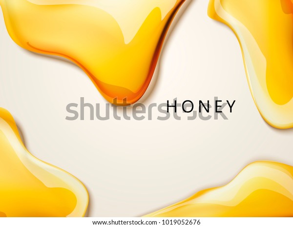 蜂蜜の液体テクスチャー 3dイラストの金色の蜂蜜 デザインに使用 のイラスト素材 1019052676
